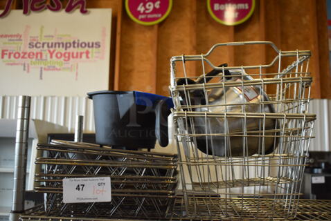 ALL ONE MONEY! Lot of Various Items Including Metal Wire Baskets and Brew Baskets