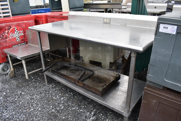 Stainless Steel Table w/ Back Splash and Metal Under Shelf. 60x31x41 - Image 5 of 8
