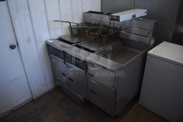 2013 Pitco SSH55 Double Natural Gas Powered Fryer 80,000 BTU w/ Dump Station and Filtration System. - Image 2 of 8