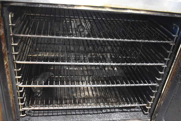 Duke Stainless Steel Commercial Natural Gas Powered Full Size Convection Oven w/ View Through Doors, Metal Oven Racks and Thermostatic Controls Comes w/ 4 Legs. 38.5x42x32. Legs 27" - Image 8 of 8