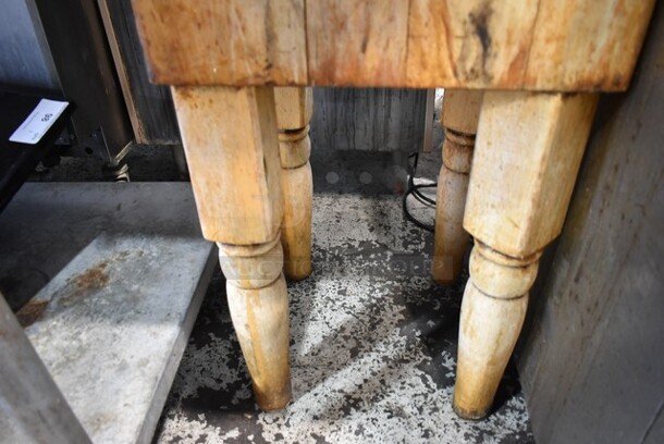 Butcher Block Cutting Table.  - Image 2 of 3