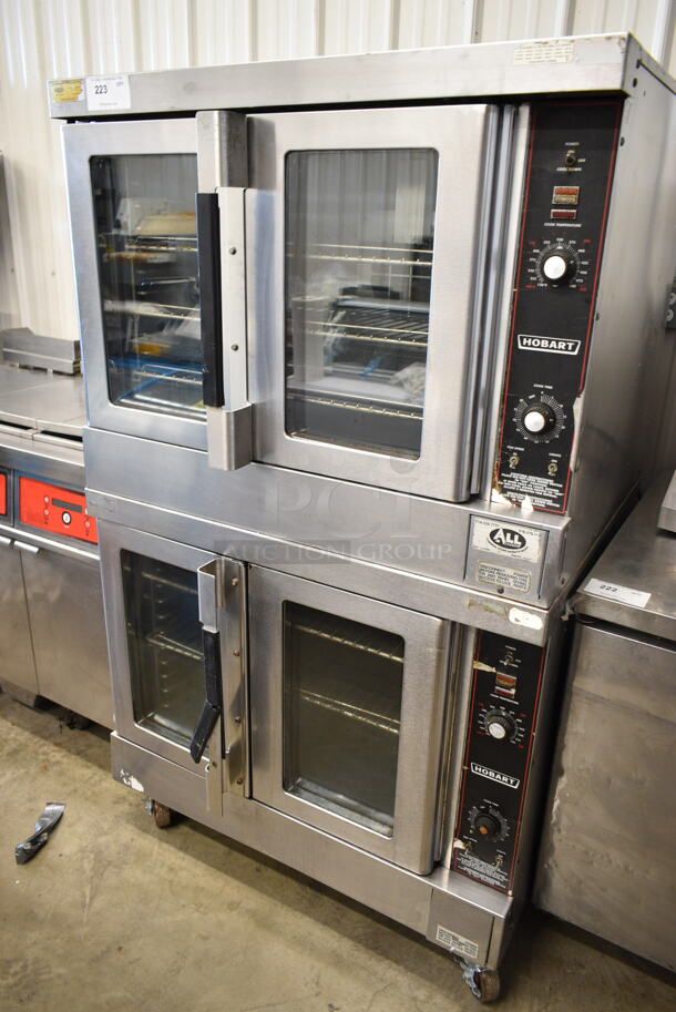2 Hobart HSC6-10 Stainless Steel Commercial Natural Gas Powered Full Size Convection Oven w/ View Through Doors, Metal Oven Racks and Thermostatic Controls on Commercial Casters. 2 Times Your Bid! - Image 1 of 12