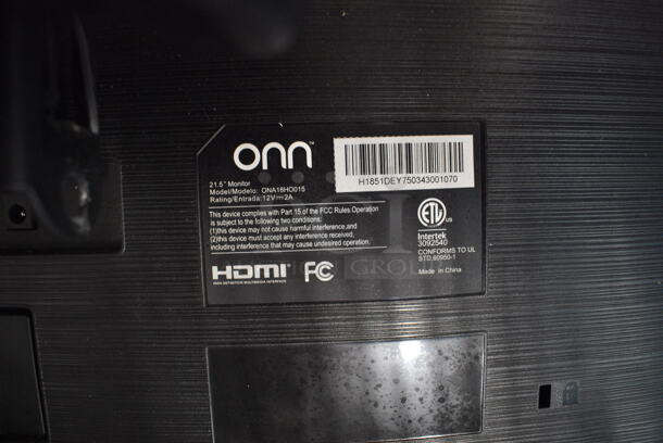 Onn Model ONA18HO015 21.5" Monitor. Buyer Must Pick Up - We Will Not Ship This Item.  - Image 3 of 4