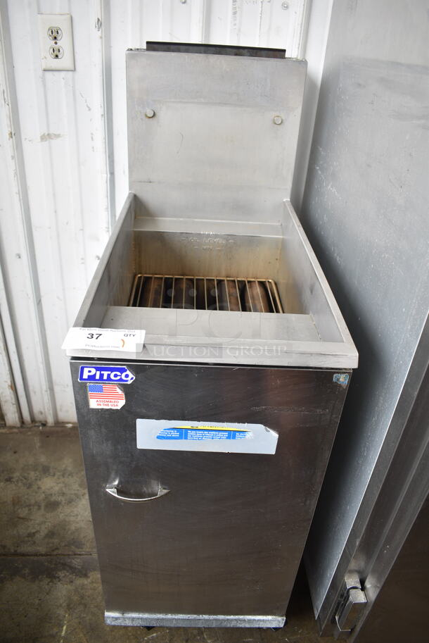 2021 Pitco Frialator 45C Stainless Steel Commercial Floor Style Natural Gas Powered Deep Fat Fryer. 122,000 BTU.  - Image 1 of 6