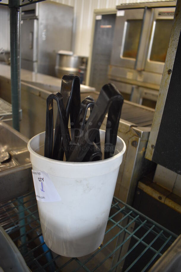 ALL ONE MONEY! Lot of Various Black Poly Tongs in White Bin! - Image 3 of 3