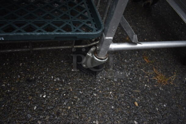Metal Pan Rack w/ Poly Trays and Mesh Round Screens on Commercial Casters. 24x26x75 - Image 5 of 5