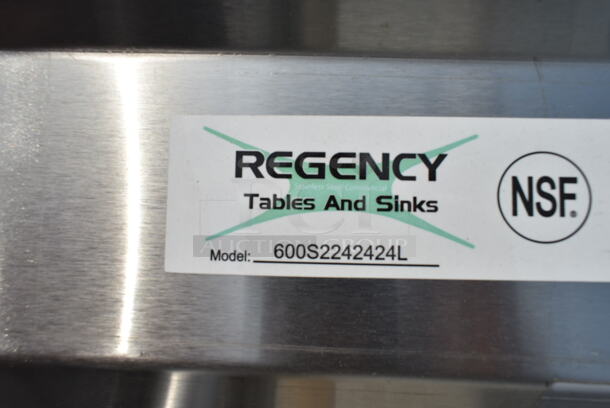 BRAND NEW SCRATCH AND DENT! Regency 600S2242424L Stainless Steel 2 Bay Sink w/ Left Side Drain Board and Faucet Set. Bays 24x24x14. Drain Board 17x21. No Legs.  - Image 9 of 9