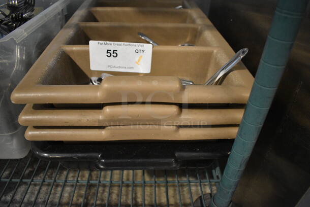 ALL ONE MONEY! Lot of Various Metal Silverware in 3 Brown Poly Silverware Bins and 1 Black Poly Silverware Bin! 21x13x4 - Image 2 of 5