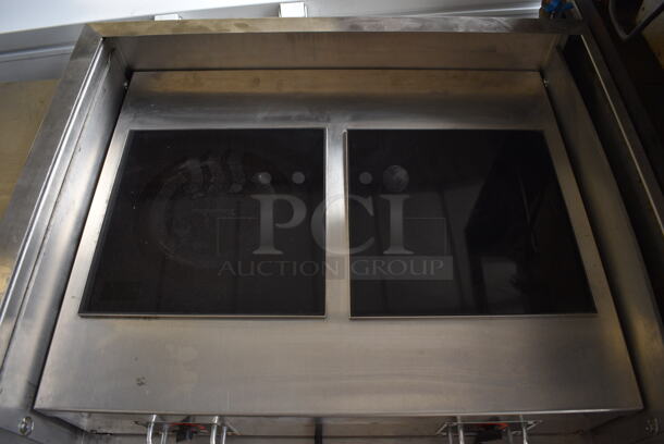 CookTek Stainless Steel Commercial Countertop Electric Powered 2 Burner Induction Range on Electrolux Model ELP/SUSA Stainless Steel Vent Cabinet on Commercial Casters. 208-250 Volts. 35x28x36 - Image 3 of 8