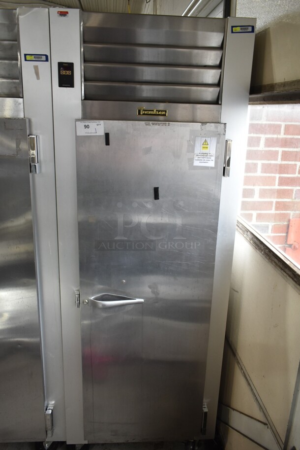 Traulsen G10010 ENERGY STAR Stainless Steel Commercial Single Door Reach In Cooler w/ Poly Coated Racks on Commercial Casters. 115 Volts, 1 Phase. Tested and Working!