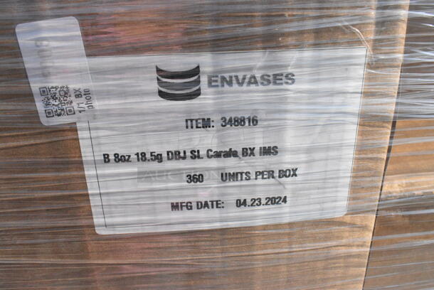 12 BRAND NEW Boxes Including JMSCC-16oz Milkman Clear Container 16 oz, Envases 348816 8 oz. Square Carafe PET Clear Juice Bottle - 360/Box, JBRCC-4oz 4oz Bullet Round Clear. 12 Times Your Bid!  - Image 4 of 10