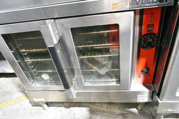 2 Vulcan VC6GD-SEFCAM5 Stainless Steel Commercial Natural Gas Powered Full Size Convection Oven w/ View Through Doors, Metal Oven Racks and Thermostatic Controls. 2 Times Your Bid!  - Image 5 of 10
