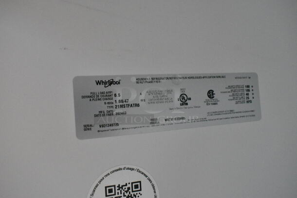 2024 Whirlpool WRT311FZDM05 Stainless Steel Cooler w/ Freezer.115 Volts, 1 Phase. Tested and Working! - Image 9 of 9
