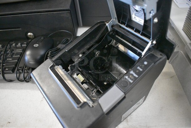 ALL ONE MONEY! Lot of 15" HP POS Monitor, HP UPS T750 Tower,  Epson Model M244A Receipt Printer, HP Metal Cash Drawer, Keyboard and Mouse. - Image 4 of 9