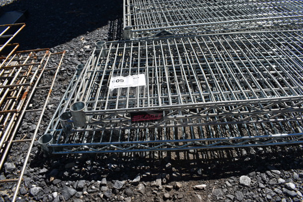 ALL ONE MONEY! Lot of 3 Various Chrome Finish Wire Shelves. Includes 60x141.5, 72x14x1.5 - Image 3 of 3