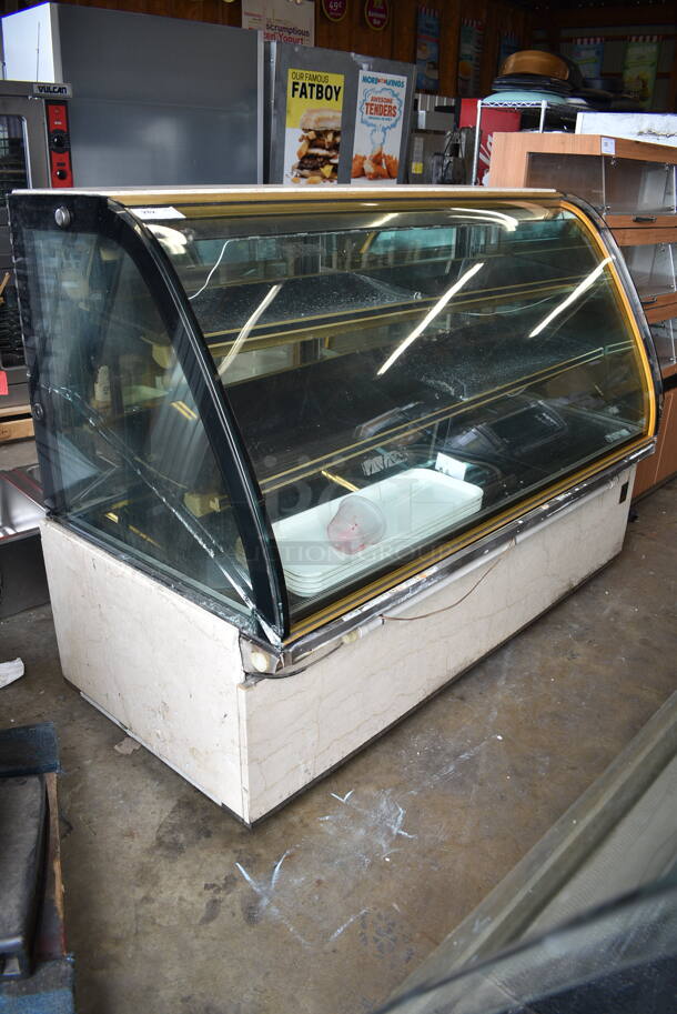 Kinco SRM38 Metal Commercial Floor Style Deli Display Case Merchandiser. See Pictures for Glass Damage. 220 Volts, 1 Phase.  - Image 1 of 9