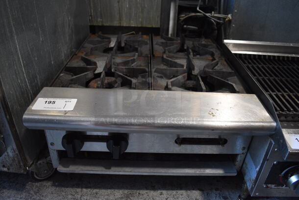 American Range Stainless Steel Commercial Countertop Natural Gas Powered 4 Burner Range. 24x30x15