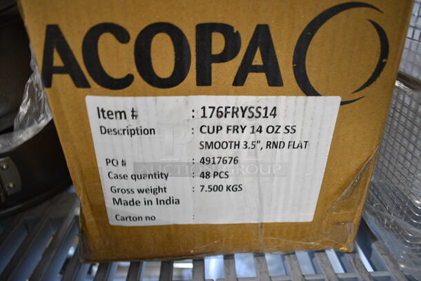 BRAND NEW SCRATCH AND DENT! Box of 48 Acopa 176FRYSS14 16 oz. Smooth Stainless Steel Appetizer / French Fry Holder with Flat Top - Image 5 of 5