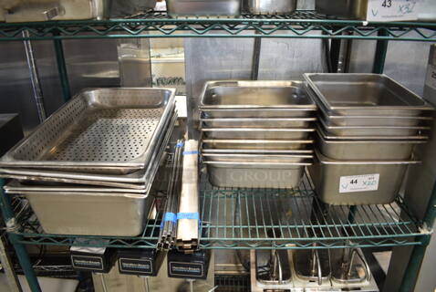 20 Various Stainless Steel Items Including Drop In Bins and Adapters. Includes 10x13x6. 20 Times Your Bid!