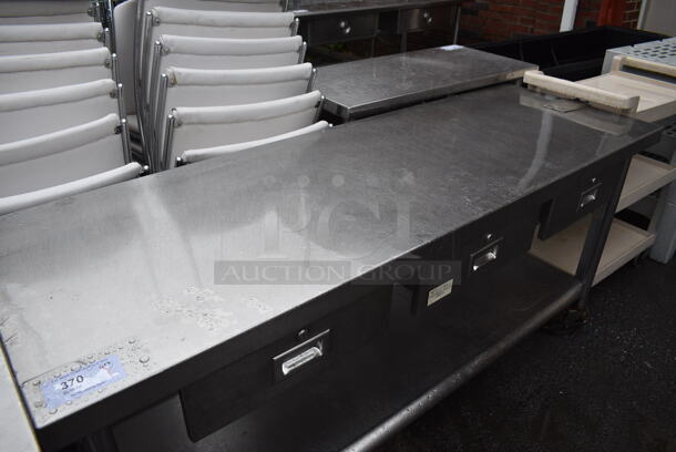 Stainless Steel Table w/ 3 Drawers and Stainless Steel Under Shelf on Commercial Casters. 72x24x34.5 - Image 2 of 7