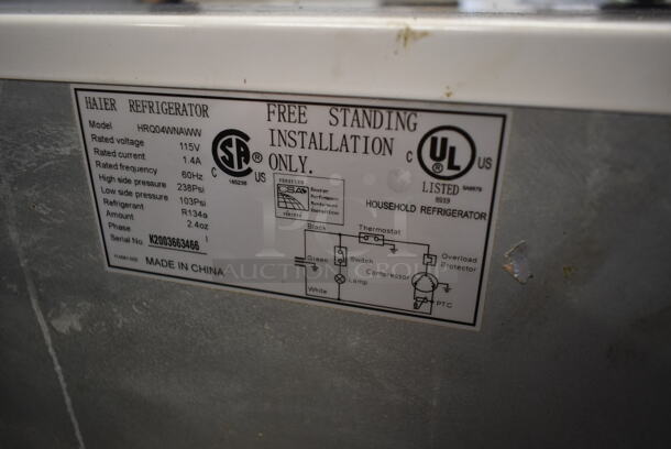 Haier HRQ04WNAWW Metal Mini Cooler. 115 Volts, 1 Phase. Tested and Powers On But Does Not Get Cold - Image 5 of 5