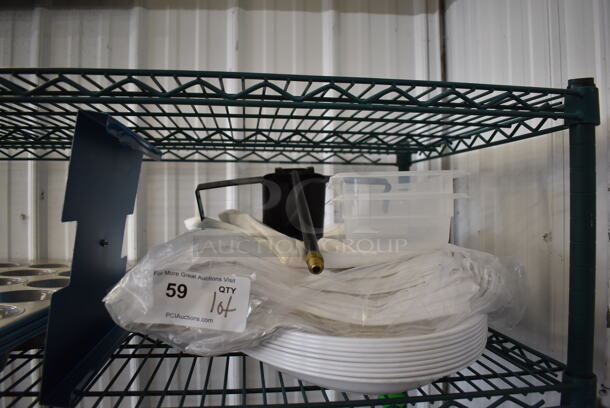 ALL ONE MONEY! Lot of Various Items Including Poly Plates - Image 1 of 4