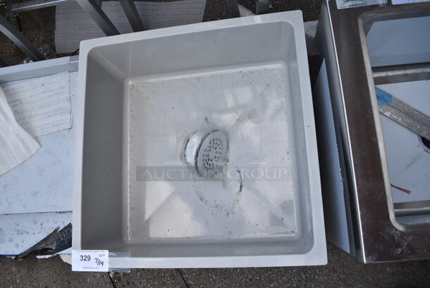BRAND NEW SCRATCH AND DENT! Gray Poly Mop Sink.  - Image 4 of 4