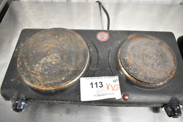 2 Elite Gourmet EDB-302BF/HD2011B Metal Countertop 2 Burner Range. 120 Volts, 1 Phase. 2 Times Your Bid!  - Image 3 of 9
