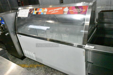 Metal Commercial Floor Style Ice Cream Dipping Cabinet. Tested and Working!