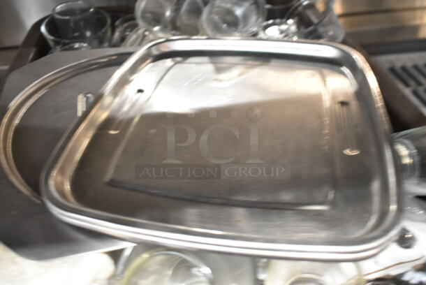 ALL ONE MONEY! Two Tier Lot of Various Items Including Stainless Steel Cylindrical Drop In Bins, Trays and Ice Scoops - Image 3 of 12