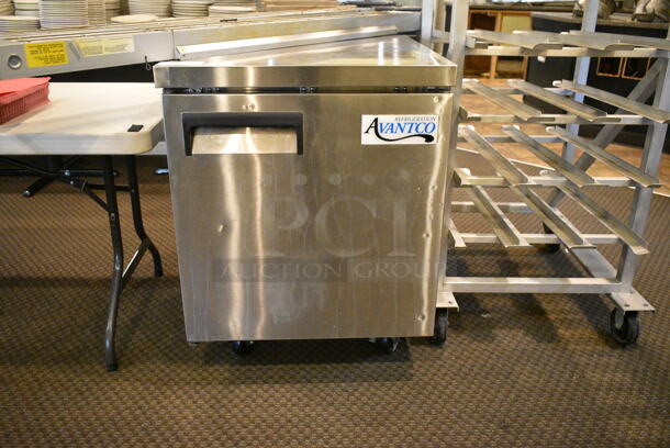 2022 Avantco 178AU27FHC Stainless Steel Commercial Single Door Undercounter Freezer on Commercial Casters. 115 Volts, 1 Phase. This Unit Was In Working Condition When the Restaurant Closed. (main dining room) - Image 1 of 5