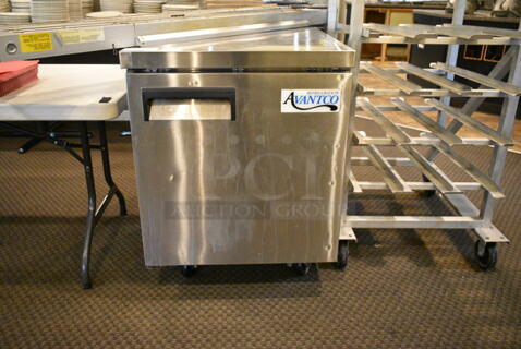 2022 Avantco 178AU27FHC Stainless Steel Commercial Single Door Undercounter Freezer on Commercial Casters. 115 Volts, 1 Phase. This Unit Was In Working Condition When the Restaurant Closed. (main dining room)