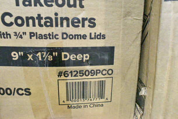 PALLET LOT of 20 BRAND NEW Boxes Including H7658HC, 2 Box 760SOUP8WPA Choice 8 oz. White Double Poly-Coated Paper Food Cup with Vented Paper Lid - 250/Case, 966UPWIDEB-500 OneUp by Choice White 1-Ply Wide Interfold 6 1/2" x 8 1/2" Dispenser Napkin - 6000/Case, Dart Conex Complements 400PC 4 oz. Clear Plastic Souffle / Portion Cup - 2500/Case, 356B763FDIF Delco Heavy Dominion by 1880 Hospitality B763FDIF 7 1/8" 18/0 Stainless Steel Heavy Weight Dinner Fork - 36/Case, 2 Box 612FS7800 Choice Full Size Foil Steam Table Pan Medium 2 3/16" Depth - 50/Case, 2 Box 795PTOKFT3 Choice Kraft Microwavable Folded Paper #3 Take-Out Container 7 3/4" x 5 1/2" x 2 1/2" - 200/Case, 612509PCO Choice 9" Round Standard Weight Foil Take-Out Pan with Dome Lid - 200/Case, 612FS7800 Choice Full Size Foil Steam Table Pan Medium 2 3/16" Depth - 50/Case, 4 Box 130WSPOON Choice Medium Weight White Plastic Teaspoon - 1000/Case, 0700602 Dispenser, 394325L Noble NexGen Powder-Free Disposable Blue Hybrid 3 Mil Thick Gloves - Large - 1000/Case, 3 Box 500MFTN Lavex Natural Brown Kraft M-Fold (Multifold) Towel - 4000/Case. 20 Times Your Bid!  - Image 12 of 12