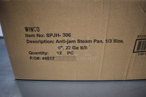 12 BRAND NEW IN BOX! Winco SPJH-306 Stainless Steel 1/3 Size Drop In Bins. 1/3x6. 12 Times Your Bid! - Image 5 of 5