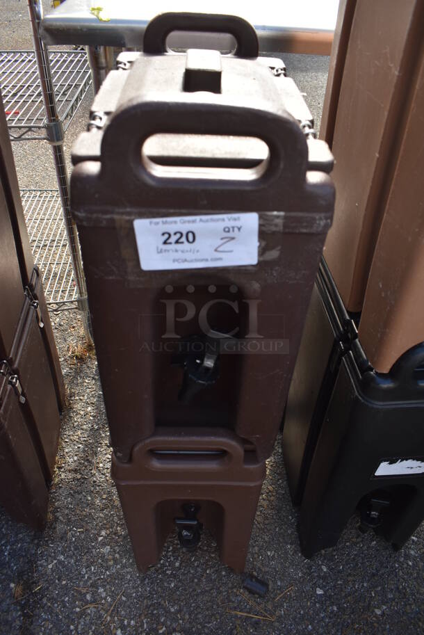2 Cambro 250LCD Brown Poly Insulated Beverage Holder Dispensers. 9x16.5x18. 2 Times Your Bid! - Image 1 of 10