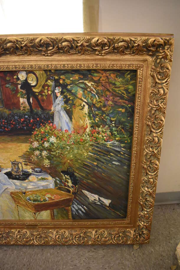 Framed Canvas Painting Reproduction of The Luncheon by Claude Monet From Art Dealer Ed Mero! - Image 3 of 7