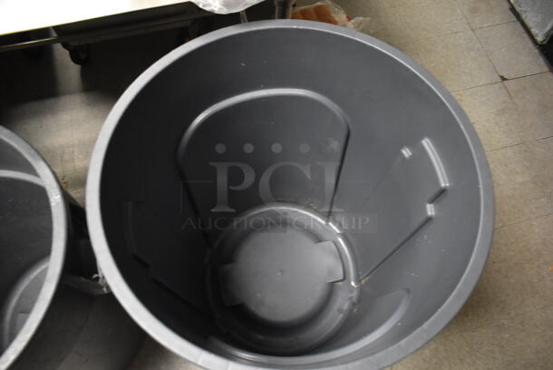2 Gray Poly Trash Cans w/ 1 Dolly. 2 Times Your Bid! (dish room) - Image 5 of 5