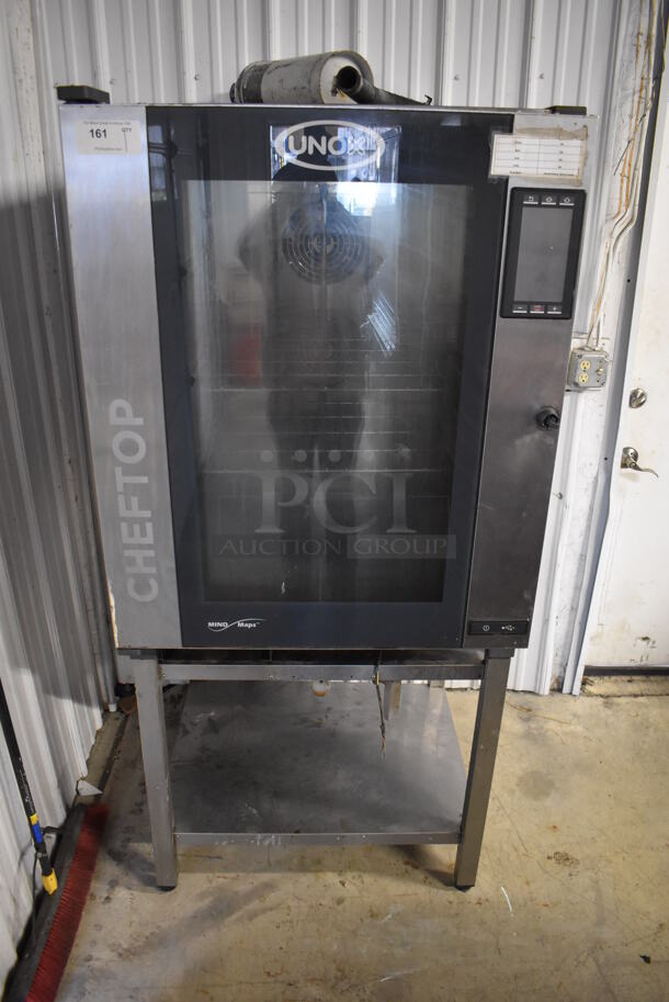 2016 Unox XAVC-10FS-EPR Cheftop Stainless Steel Commercial Electric Powered Combi Convection Oven on Stainless Steel Stand. 208-240 Volts, 3 Phase. 34x36x74