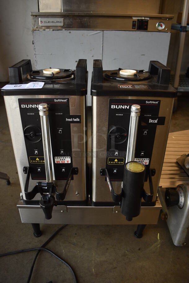 2014 Bunn 2SH STAND Stainless Steel Commercial Countertop Stand w/ 2 Bunn SH SERVER Metal Servers. 120 Volts, 1 Phase. 19x16x25. Tested and Working!