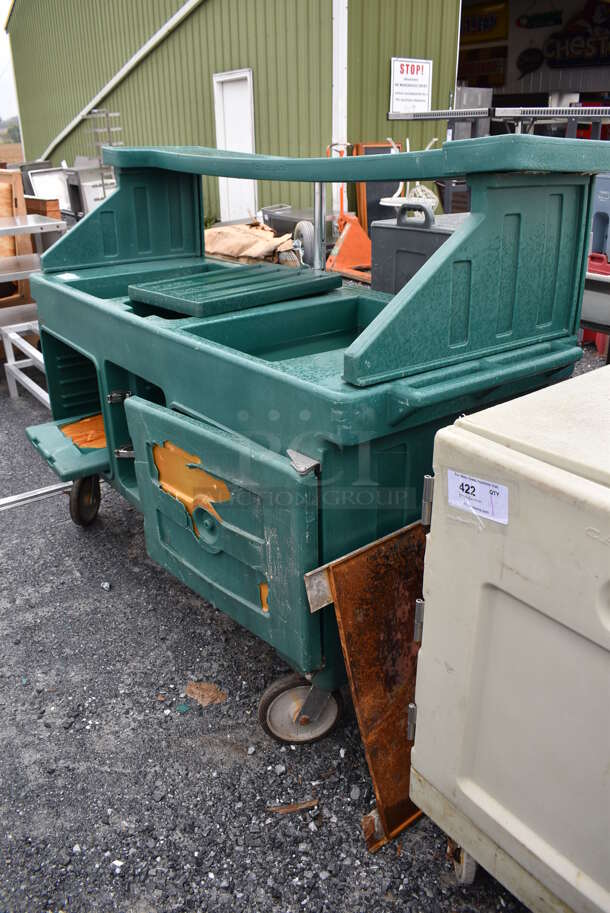 Green Poly Insulated Portable Buffett Station on Commercial Casters. 76x30x52 - Image 4 of 11