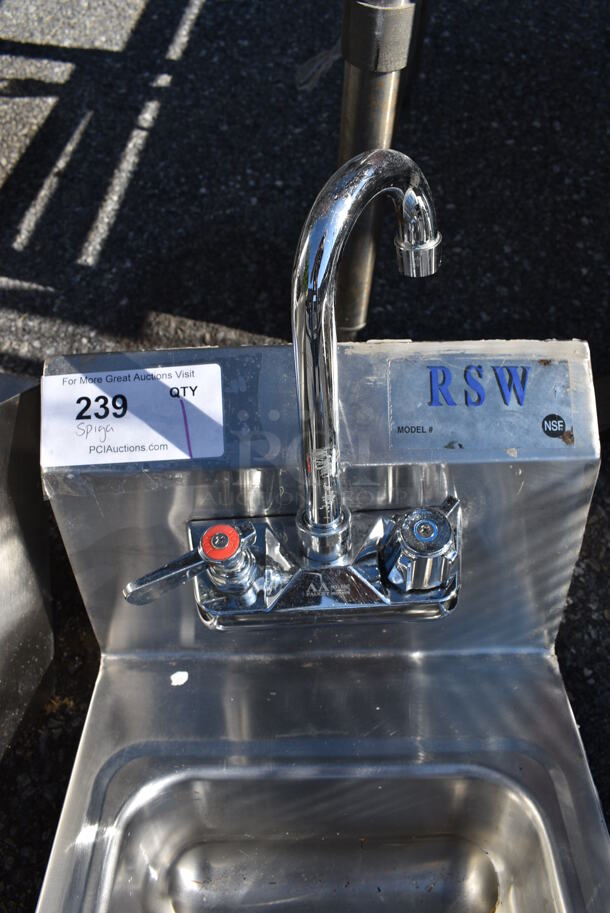 Stainless Steel Commercial Single Bay Sink w/ Faucet and Handles. 12x15x20 - Image 4 of 6
