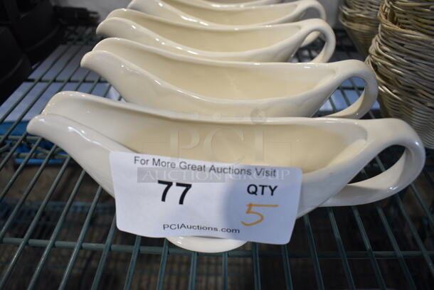 5 White Ceramic Gravy Boats. 9x3x4. 5 Times Your Bid! - Image 2 of 4