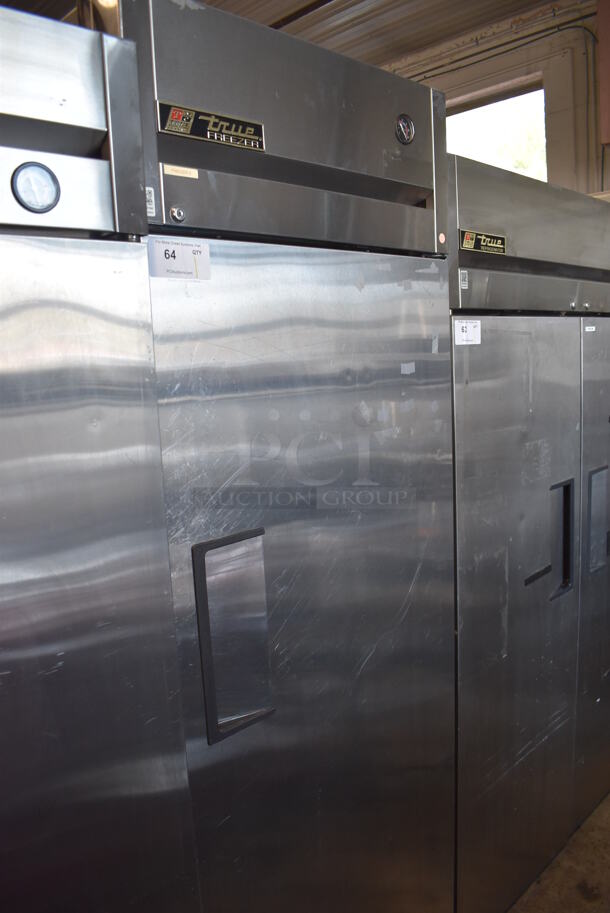 2011 True TG1F-1S ENERGY STAR Stainless Steel Commercial Single Door Reach In Freezer w/ Poly Coated Racks on Commercial Casters. 115 Volts, 1 Phase. Tested and Powers On But Does Not Get Cold - Image 1 of 6