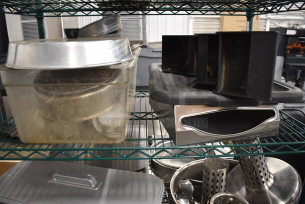 ALL ONE MONEY! Lot oF Items Including Drink Dispenser, Steel Pot, Frying Baskets, Steel and Plastic Lids, Squeeze Bottles AND MORE! - Image 3 of 6