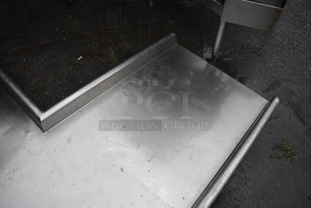 Stainless Steel Commercial L Shaped Table. No Legs. 61x54x10 - Image 3 of 4