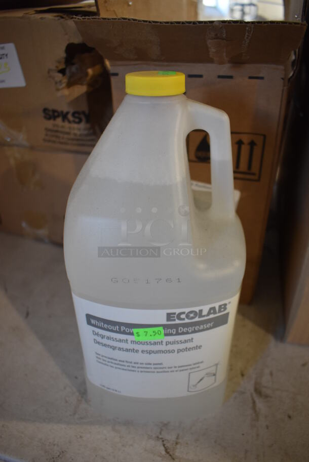 3 BRAND NEW! Ecolab Whiteout Power Degreaser Jugs. 6x6x12. 3 Times Your Bid!