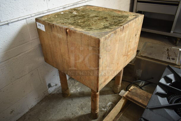 Butcher Block Table. - Image 2 of 4