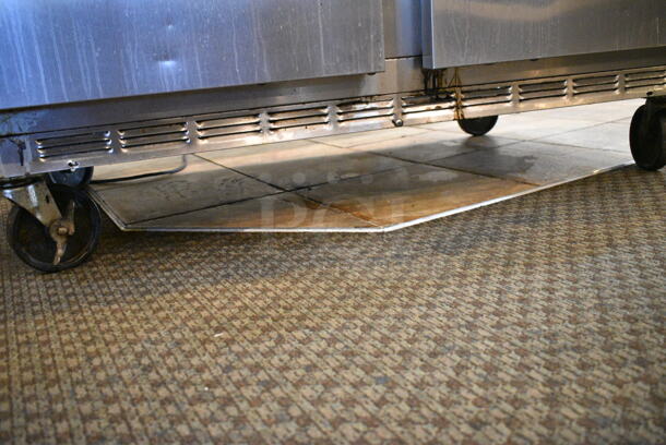 Beverage Air UCR48A Stainless Steel Commercial 2 Door Undercounter Cooler on Commercial Casters. 115 Volts, 1 Phase. This Unit Was In Working Condition When the Restaurant Closed. (main dining room)  - Image 4 of 5