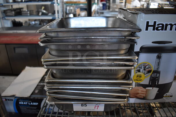 17 Stainless Steel Half Size Drop In Bins. 1/2x2.5. 17 Times Your Bid! - Image 1 of 3