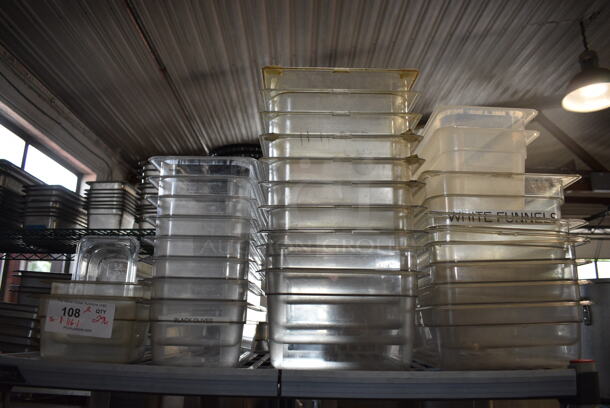 ALL ONE MONEY! Lot of 29 Various Clear Poly Drop In Bins. Includes 1/2x6, 1/3x4